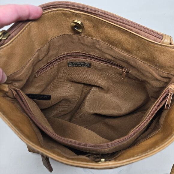 GREAT AMERICAN LEATHER WORKS Shoulder Bag Caramel Brown Purse Soft Boho Embossed - Picture 13 of 16